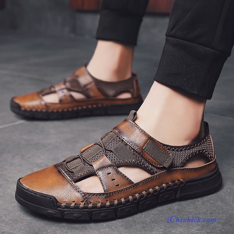 Schuhe Sandalen Sommer Pantolette Rom Trend Draussen Sandfarben Braun Sale