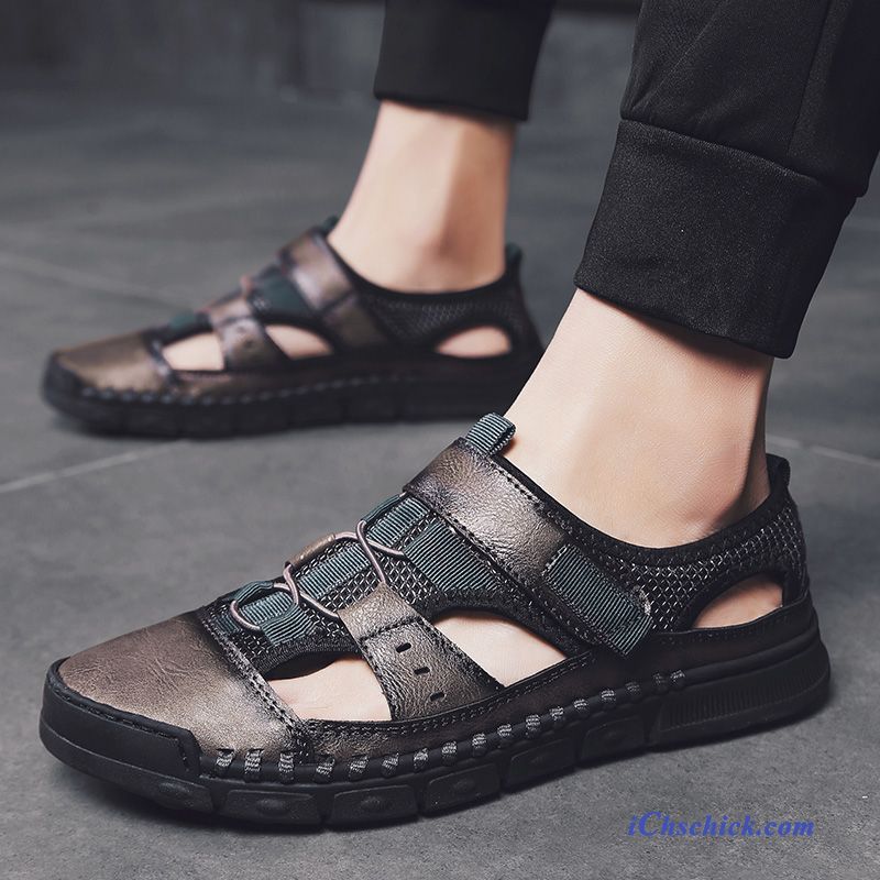 Schuhe Sandalen Sommer Pantolette Rom Trend Draussen Sandfarben Braun Sale