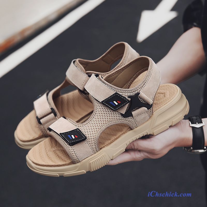 Schuhe Sandalen Teenager Allgleiches Casual Trend Persönlichkeit Beige Farbe Sandfarben Günstige