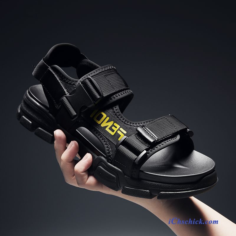 Schuhe Sandalen Trend Jugend Casual Neue Sommer Sandfarben Schwarz Günstige