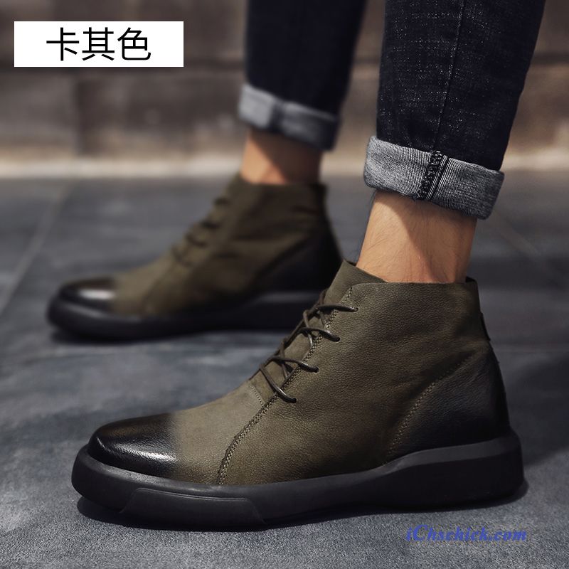 Schuhe Stiefel Casual Martin Stiehlt Allgleiches Hohe Große Größe Khaki Schwarz Online