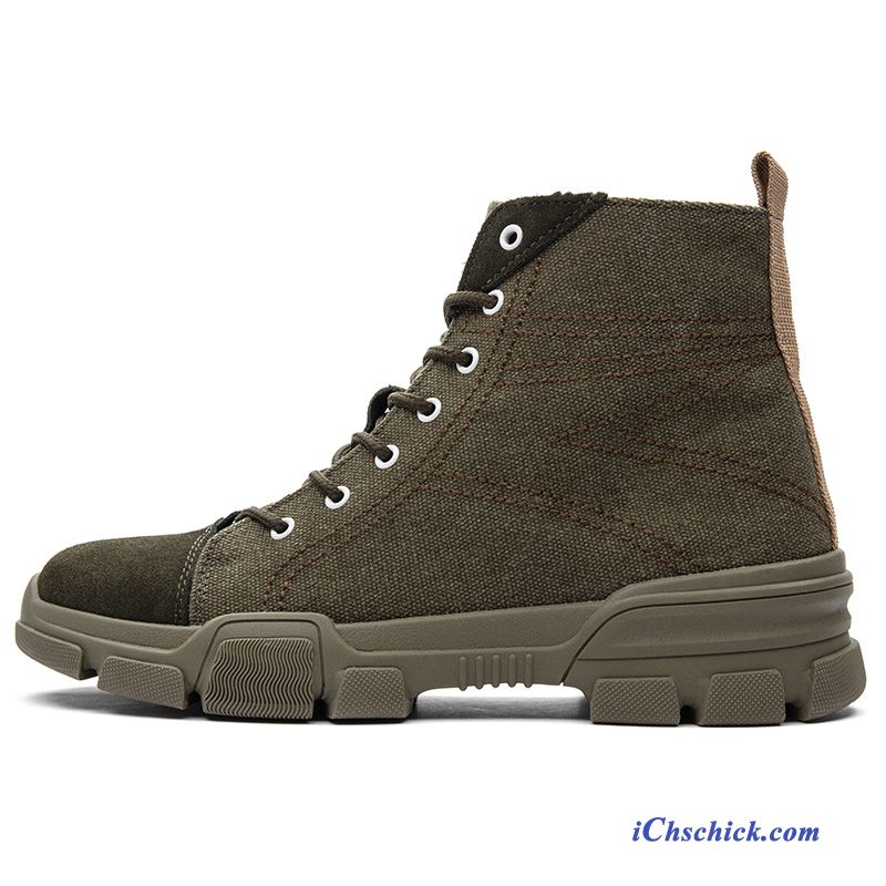 Schuhe Stiefel Dicke Sohle Martin Stiehlt Echtleder British Hohe Army Grün Online