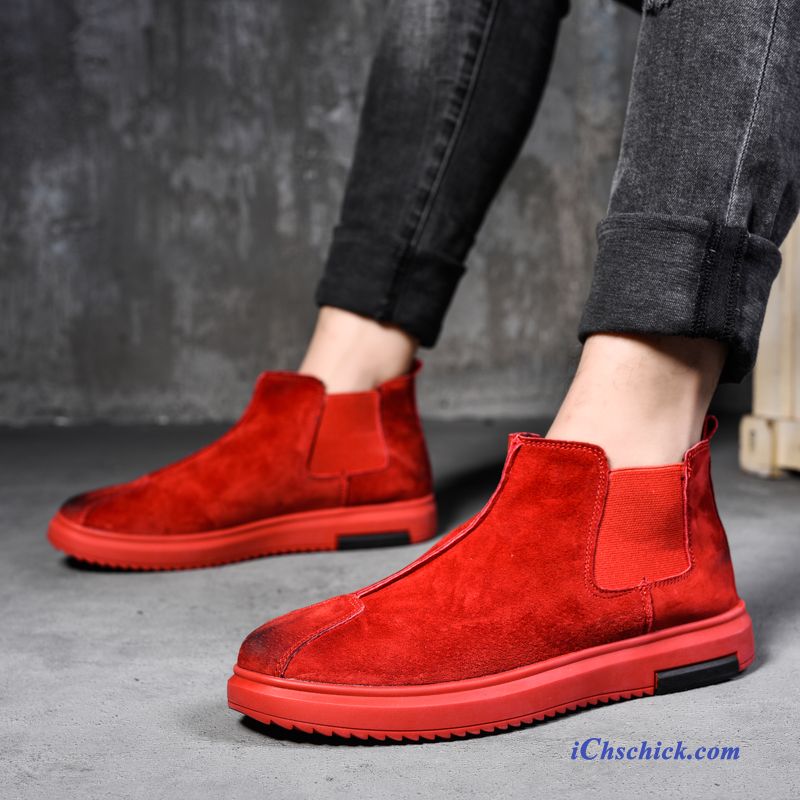 Schuhe Stiefel Hohe Casual Kurze Stiefel Cargo Sommer Rot Billige