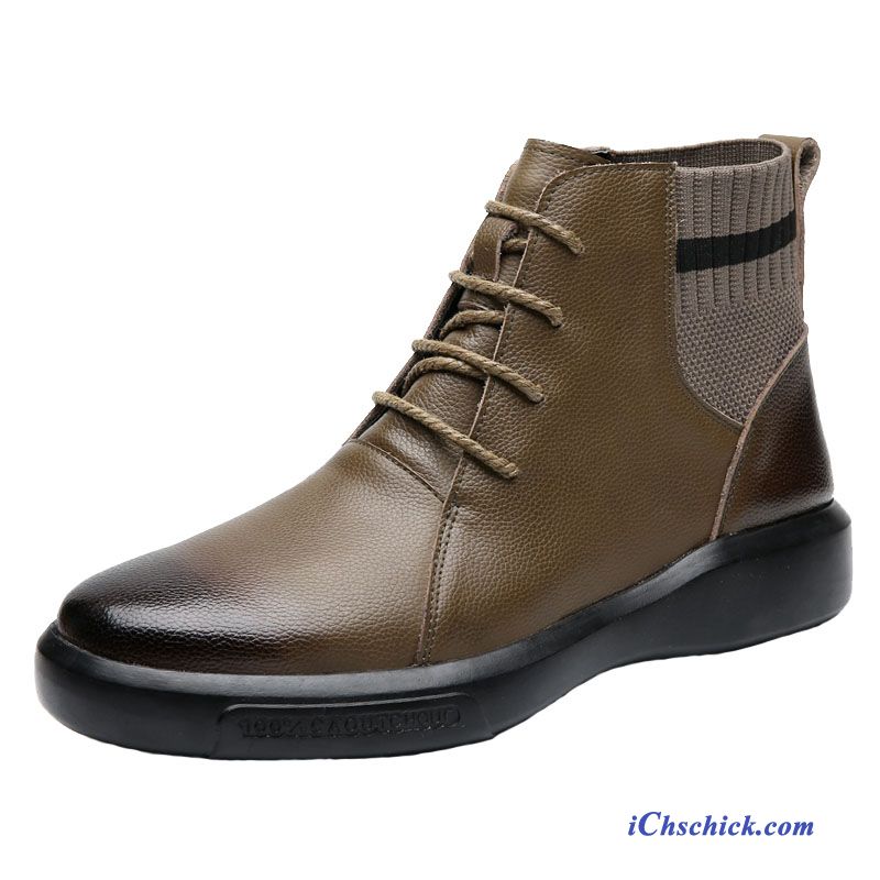 Schuhe Stiefel Martin Stiehlt Allgleiches Atmungsaktiv Casual Echtleder Schwarz Braun Geschäft