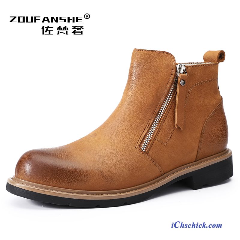 Schuhe Stiefel Retro British Allgleiches Kurze Stiefel Trend Schwarz Verkaufen