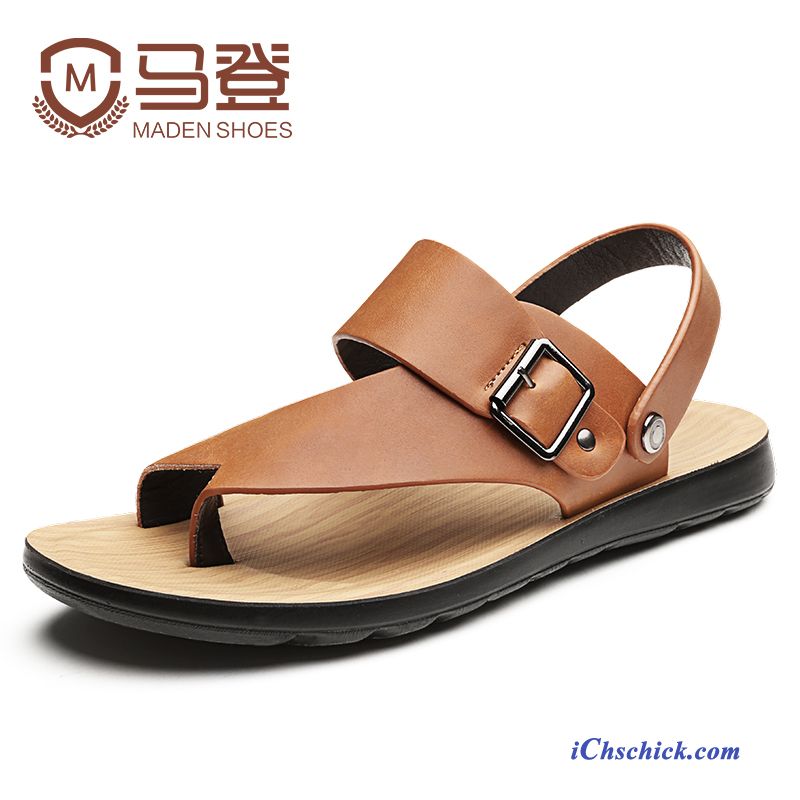 Schwarz Herren Sandbeige, Sandalen Herren Leder Kaufen