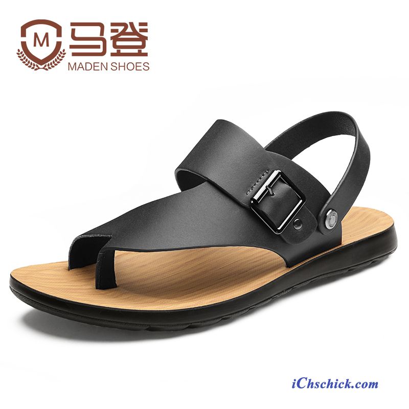 Schwarz Herren Sandbeige, Sandalen Herren Leder Kaufen