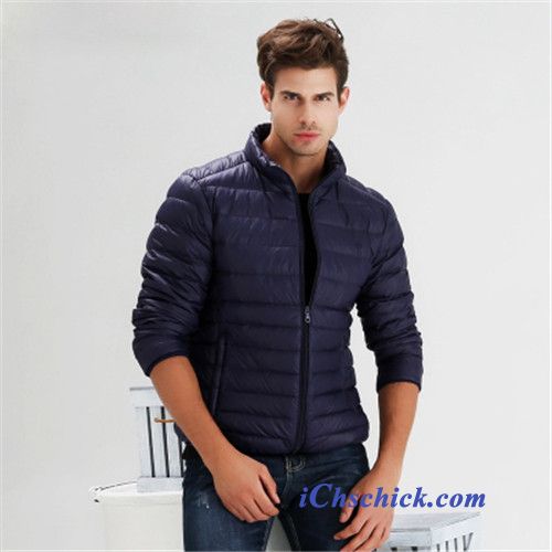 Sehr Warme Daunenjacke Herren Marineblau, Daunenjacke Herren Sport