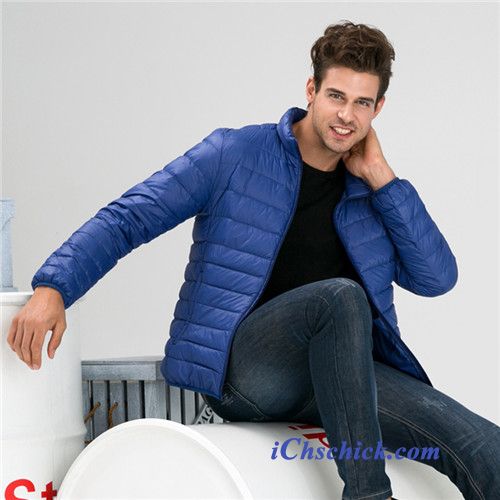 Sehr Warme Daunenjacke Herren Marineblau, Daunenjacke Herren Sport