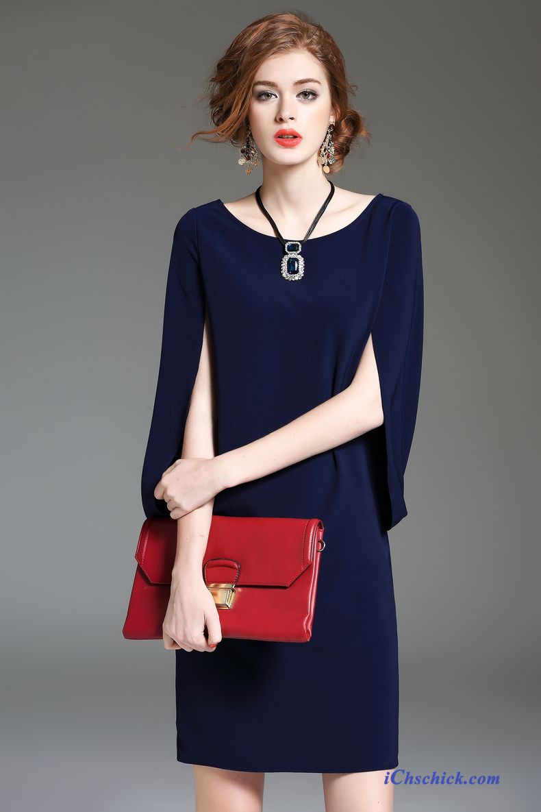 Sommerkleid Mit Punkten Blau, Schwarz Weiß Kleidung Damen Kaufen