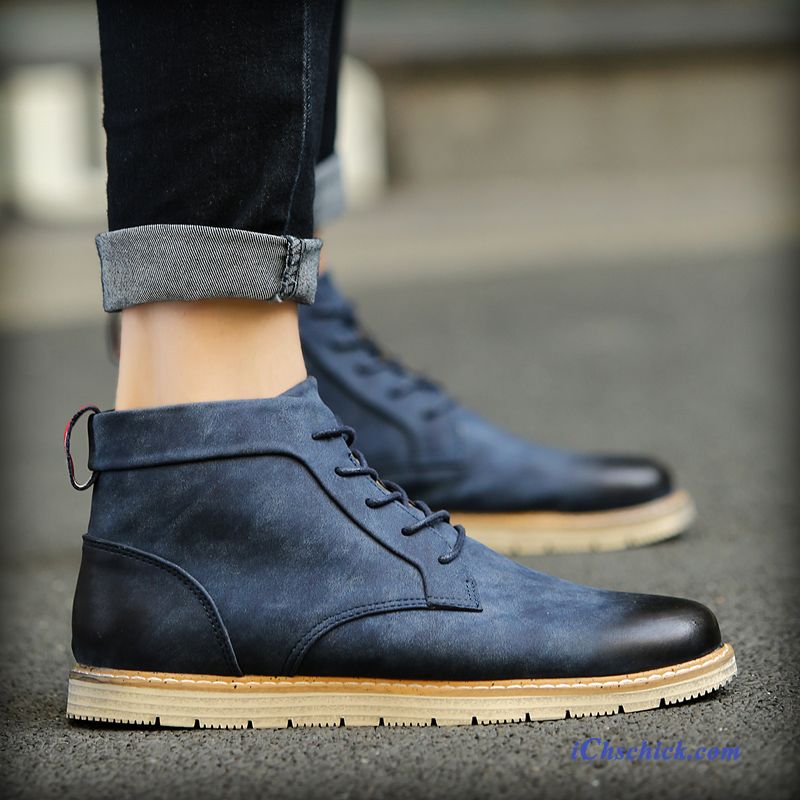 Stiefeletten Schwarz Herren Hellblau, Schuhe Blau Herren Kaufen