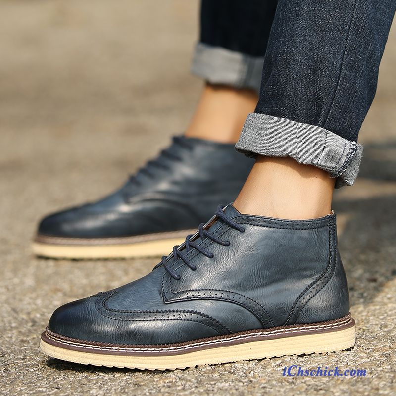 Stiefeletten Schwarz Herren Hellblau, Schuhe Blau Herren Kaufen