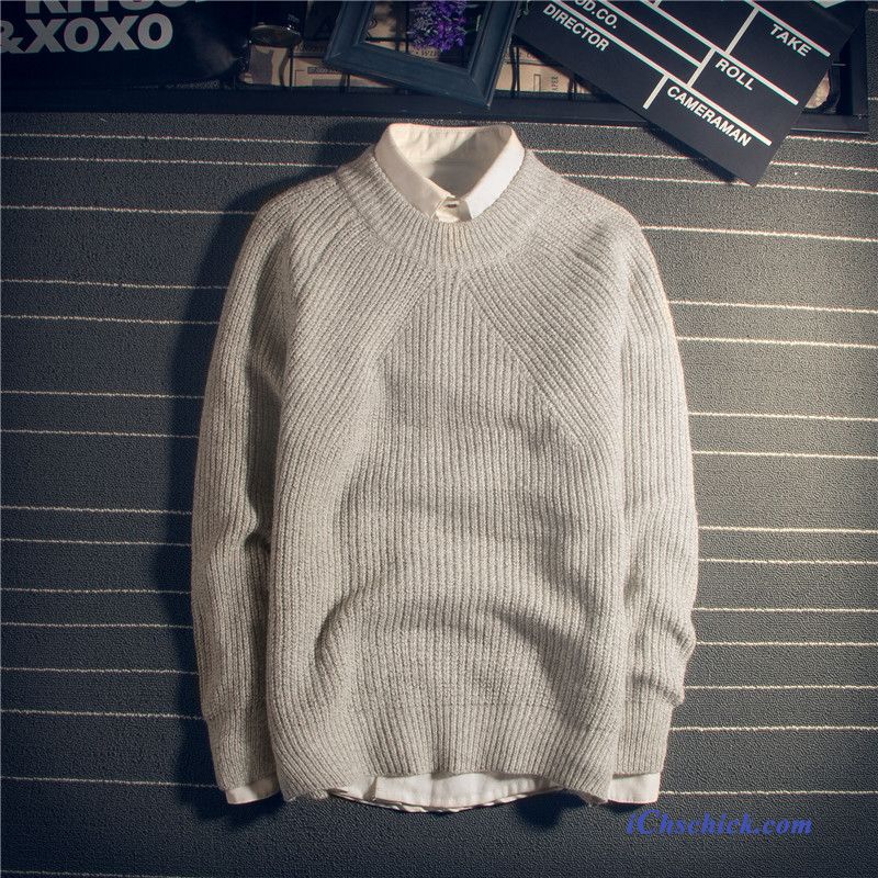 Strickjacke Merinowolle Herren Rotblond, Modepulli Herren Günstig