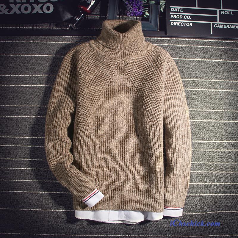 Strickjacke Merinowolle Herren Rotblond, Modepulli Herren Günstig