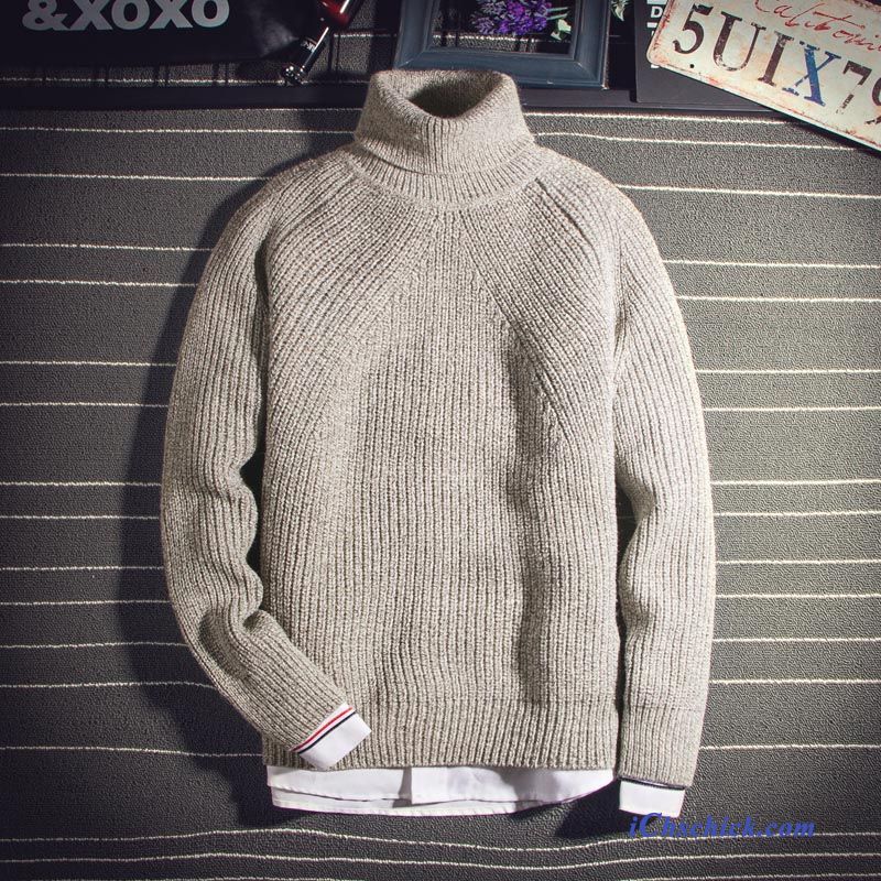 Strickjacke Merinowolle Herren Rotblond, Modepulli Herren Günstig