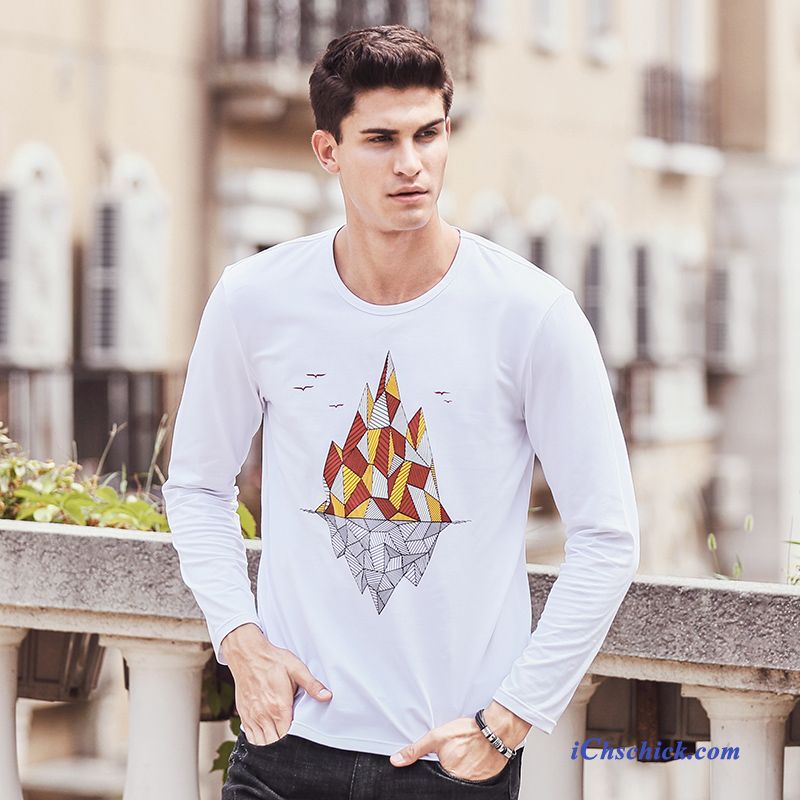 T Shirt Herren Print Hellfarbig, Weiße Oberteile Herren Kaufen