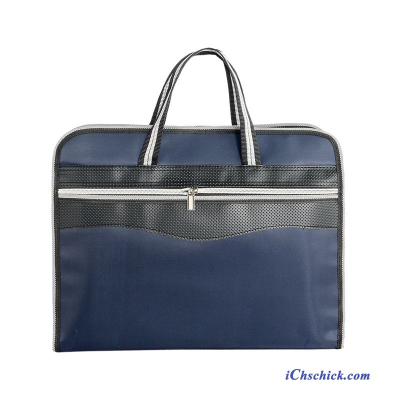 Taschen Handtaschen Aktentasche Hohe Kapazität Geschäft Herren Kreuzung Blau Billig