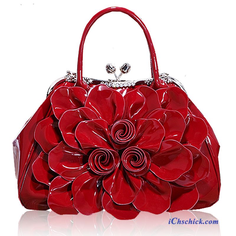 Taschen Handtaschen Das Neue Große Tasche Tragbar Nachahmung Strass Blumen Rose Rot Bestellen