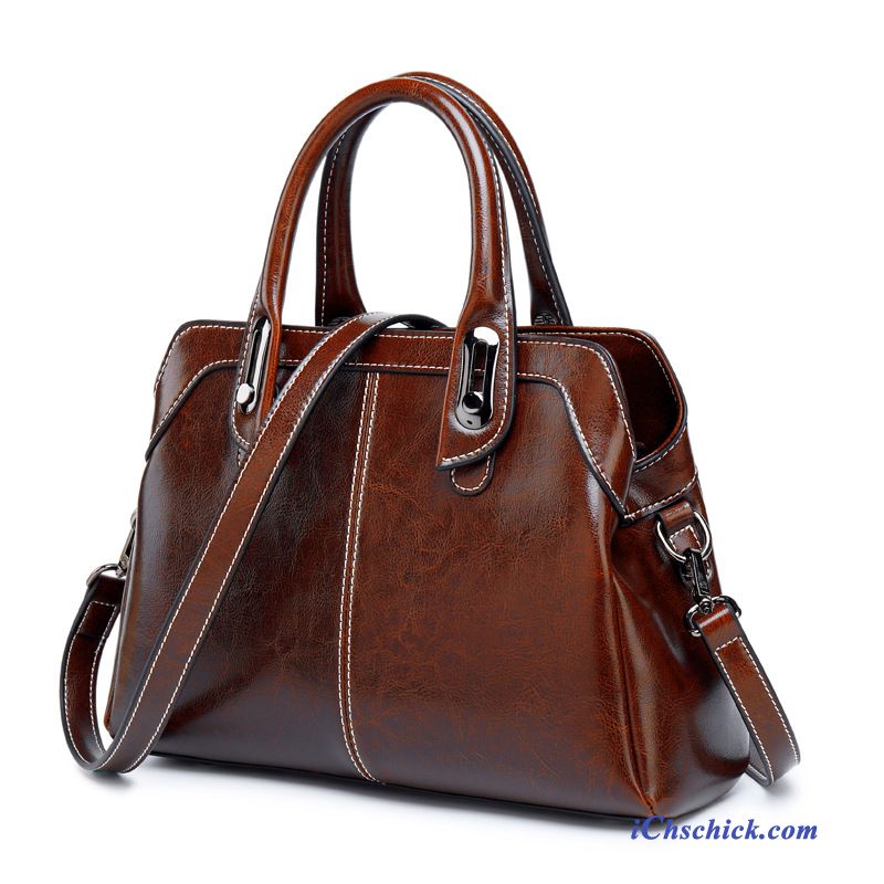 Taschen Handtaschen Das Neue Mode Ledertasche Multifunktions Hohe Kapazität Braun Verkaufen