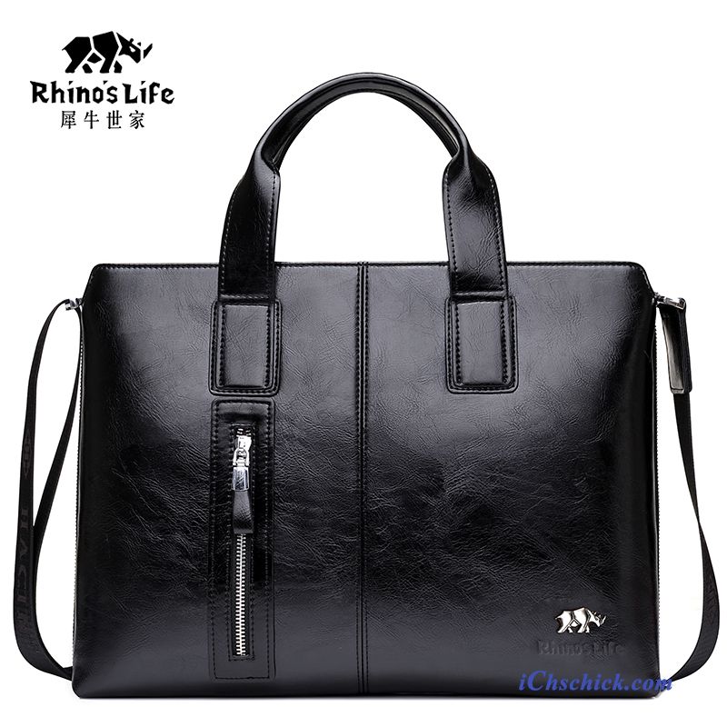 Taschen Handtaschen Geschäft Kreuzung Aktentasche Laptoptasche Herren Schwarz Billige