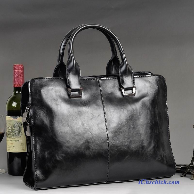 Taschen Handtaschen Retro Kreuzung Geschäft Aktentasche Trend Braun Günstig
