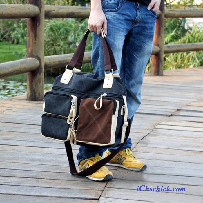 Taschen Handtaschen Segeltuch Schultertaschen Reise Freizeit Trend Schwarz Billige