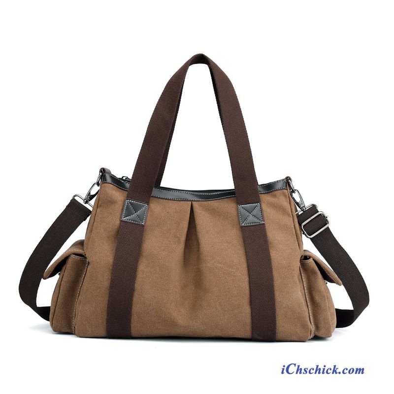 Taschen Reisetasche Mama Schultertaschen Retro Messenger-tasche Großes Paket Khaki Kaufen