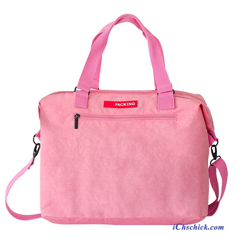 Taschen Reisetasche Tragbar Hohe Kapazität Fitness Licht Segeltuch Rosa Rot Billig