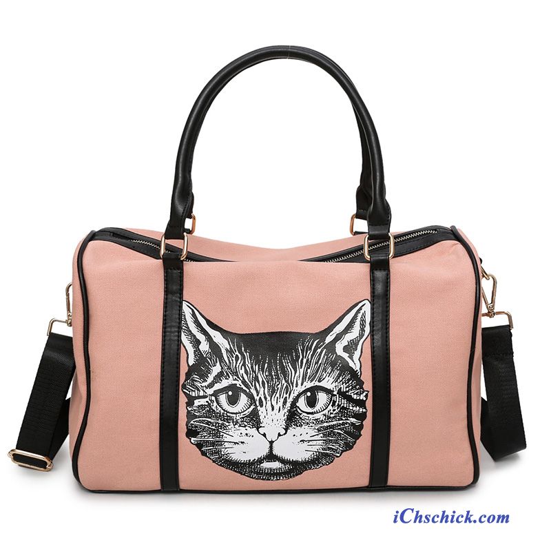 Taschen Reisetasche Tragbar Trend Fitness Katze Licht Weiß Rot Verkaufen
