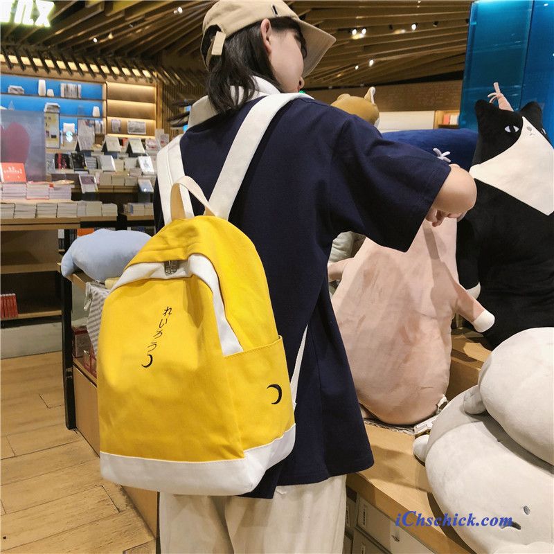 Taschen Rucksäcke Einfach Campus Rucksack Segeltuch Schüler Gelb Kaufen