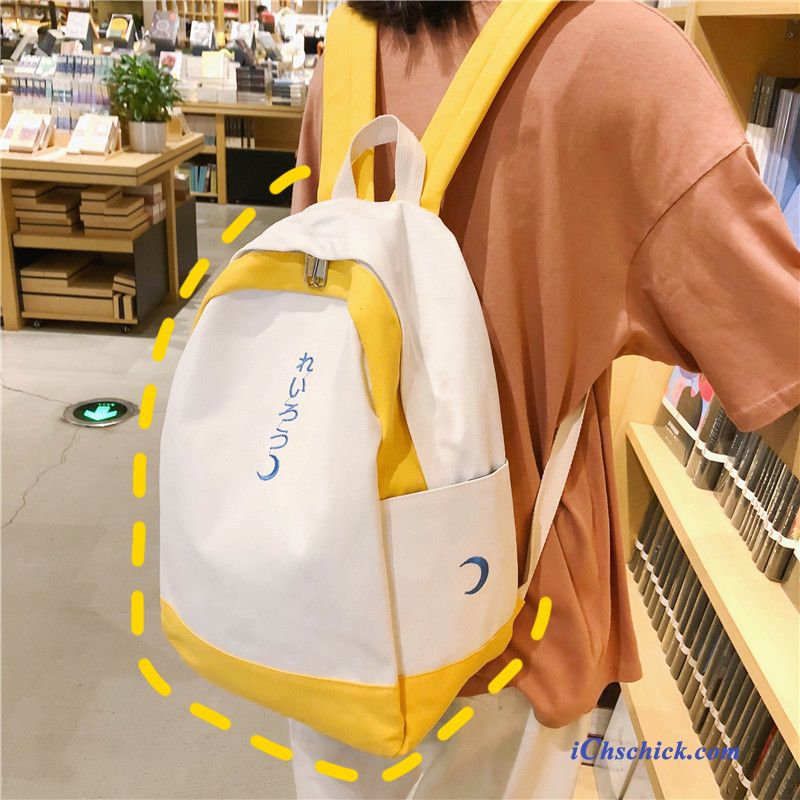 Taschen Rucksäcke Einfach Campus Rucksack Segeltuch Schüler Gelb Kaufen
