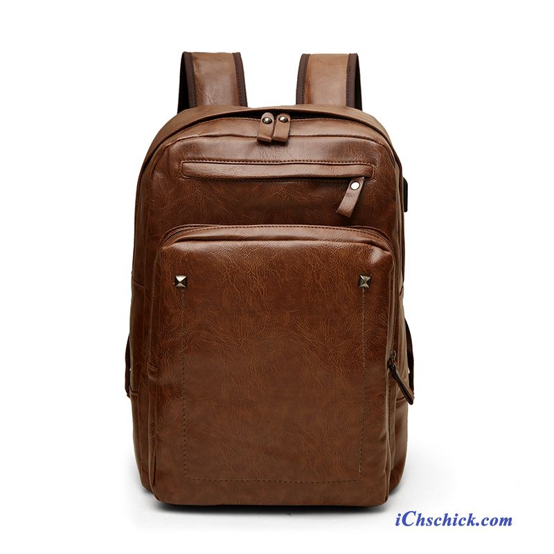 Taschen Rucksäcke Freizeit Laptoptasche Trend Schüler Herren Braun Dunkel Online