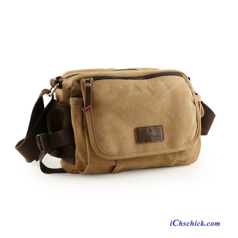 Umhängetasche Herren Segeltuch Sandbeige, Leder Taschen Herren Sale