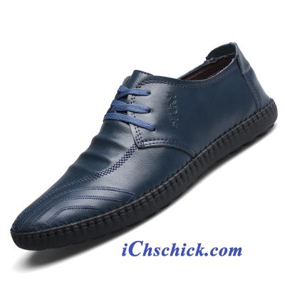 Veloursleder Schuhe Zum Anzug Blau, Leder Stiefeletten Verkaufen