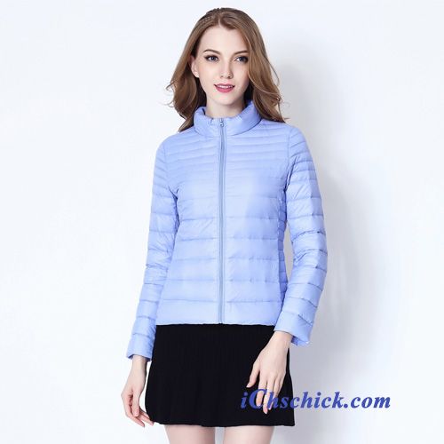 Winterjacke Blau Damen, Leichte Daunenjacke Lang Günstig