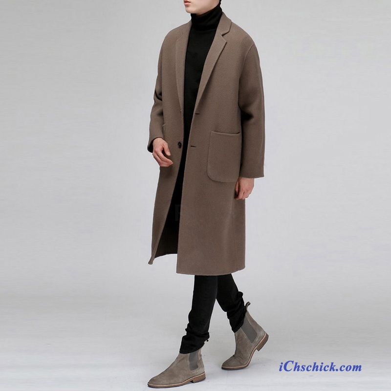 Zweireihiger Mäntel Herren, Trenchcoat Herren Beige Lang Kaufen