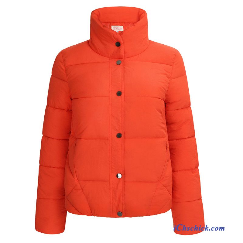 Bekleidung Baumwolle Mantel Allgleiches Baumwollgepolsterte Damen Schüler Winter Orange Bestellen