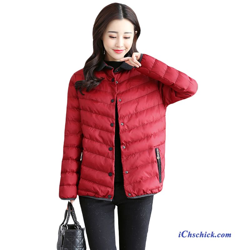 Bekleidung Baumwolle Mantel Allgleiches Warme Einfach Mode Winter Jujube Rote Billige