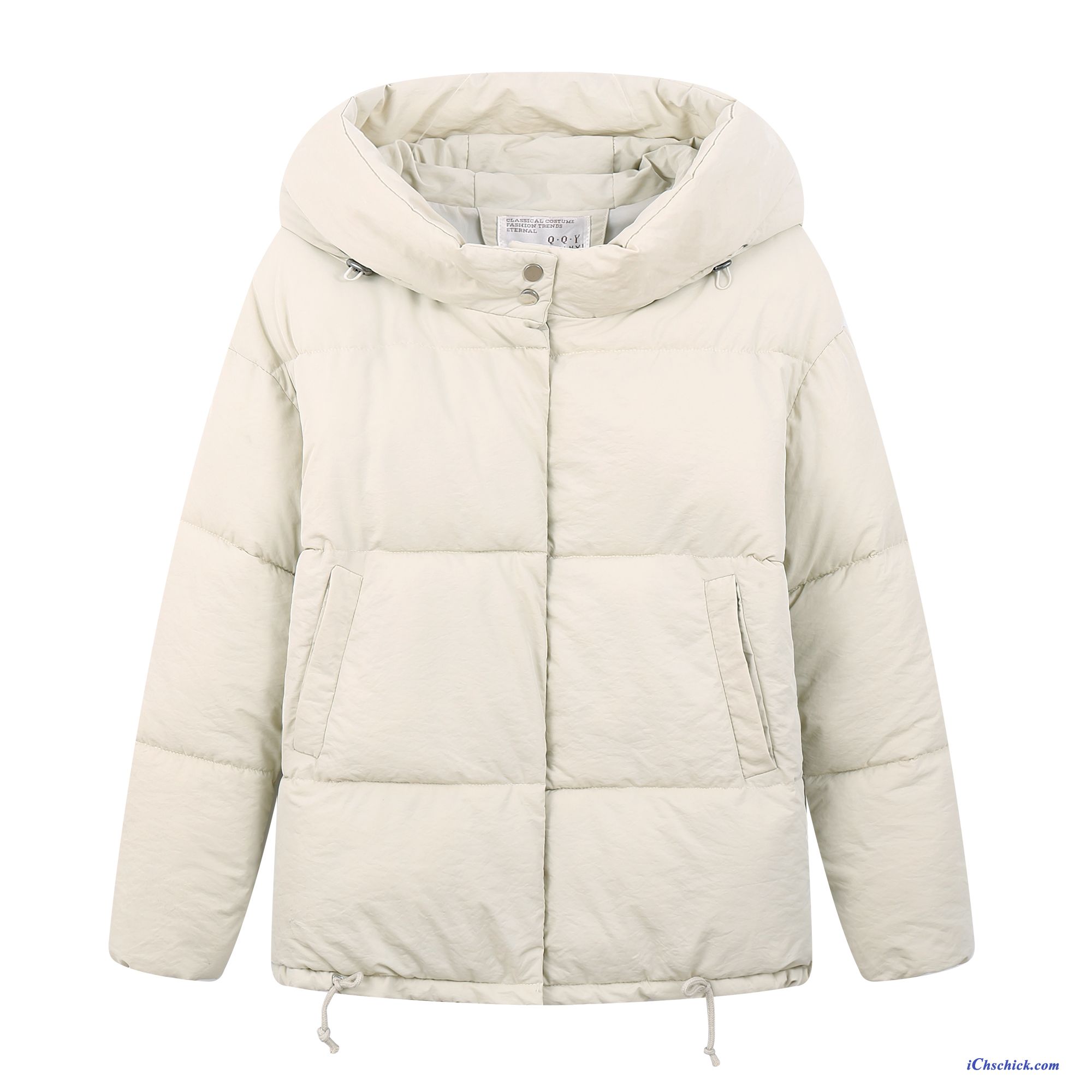 Bekleidung Baumwolle Mantel Damen Neu Überzieher Anti-saison Kurzer Absatz Beige Sale