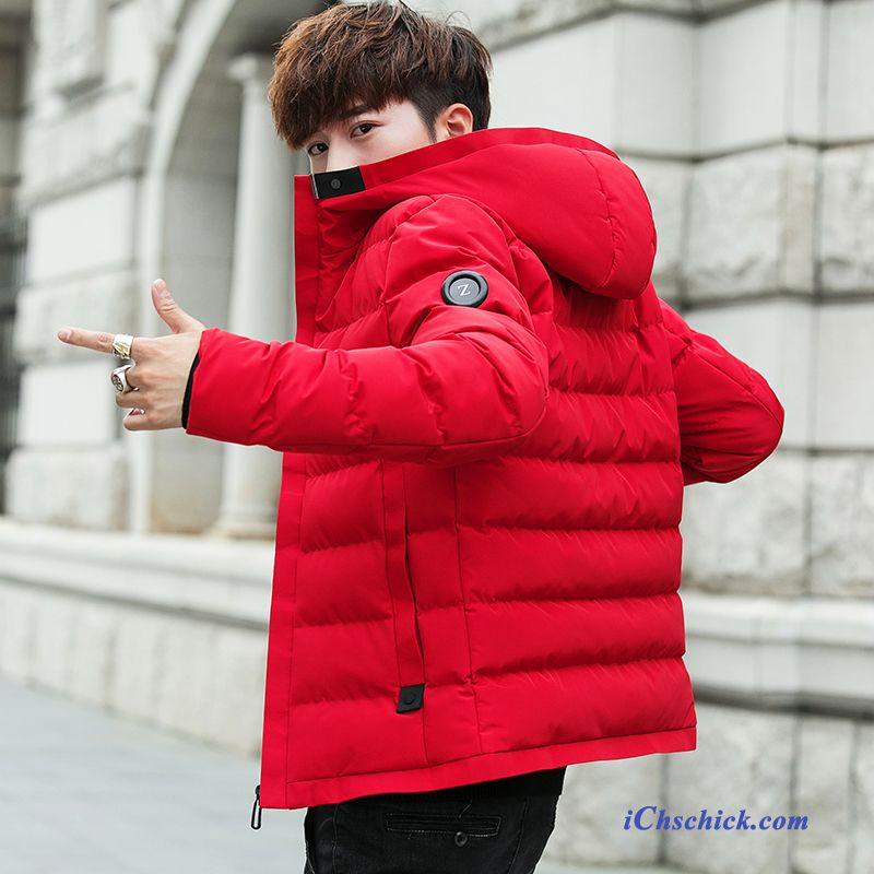 Bekleidung Baumwolle Mantel Gut Aussehend Winter Trend Überzieher Winterkleidung Rot Günstige