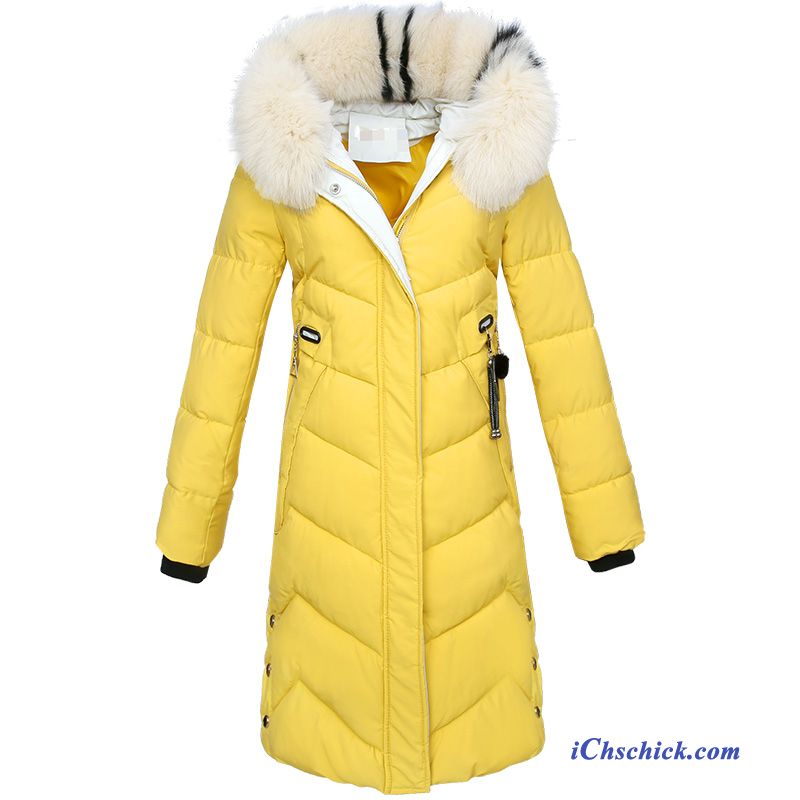 Bekleidung Baumwolle Mantel Lange Winter Anti-saison Damen Neu Gelb Discount