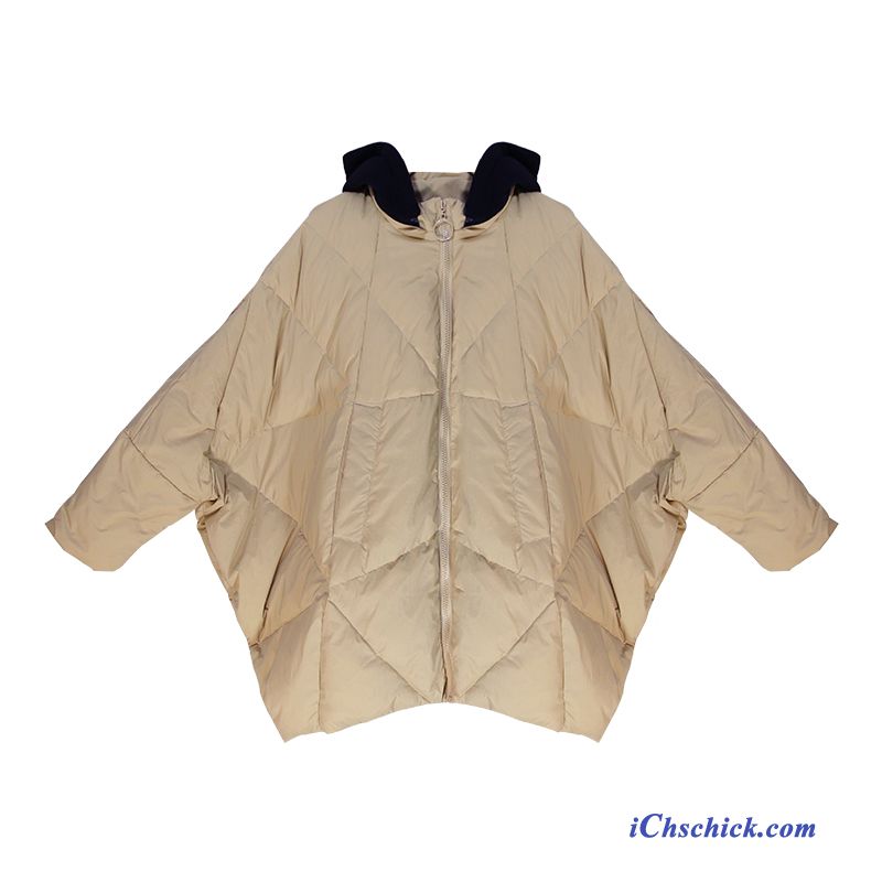 Bekleidung Baumwolle Mantel Mit Kapuze Groß Cape Beige Farbe Billige