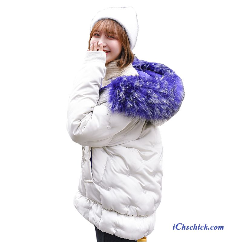 Bekleidung Baumwolle Mantel Trend Baumwollgepolsterte Neu Damen Winter Weiß Beige Verkaufen