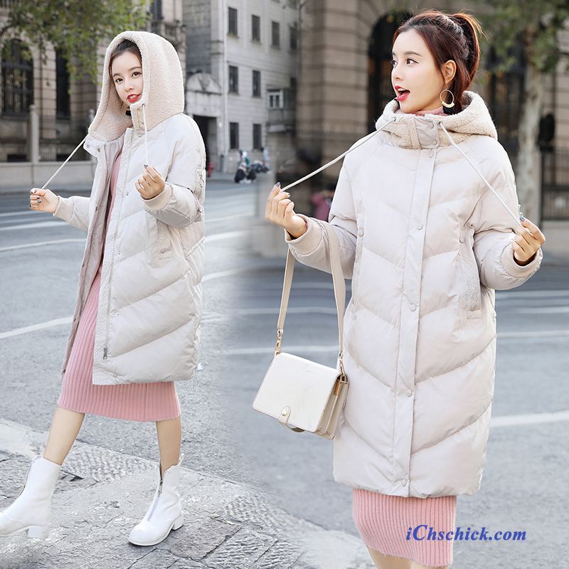 Bekleidung Baumwolle Mantel Winter Gemütlich Mode Einfach Lange Beige Online