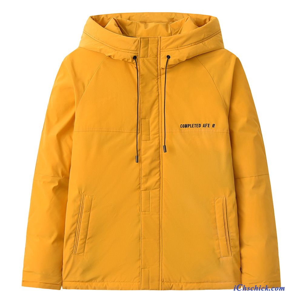 Bekleidung Baumwolle Mantel Winter Jugend Stickerei Mit Kapuze Überzieher Gelb Kaufen
