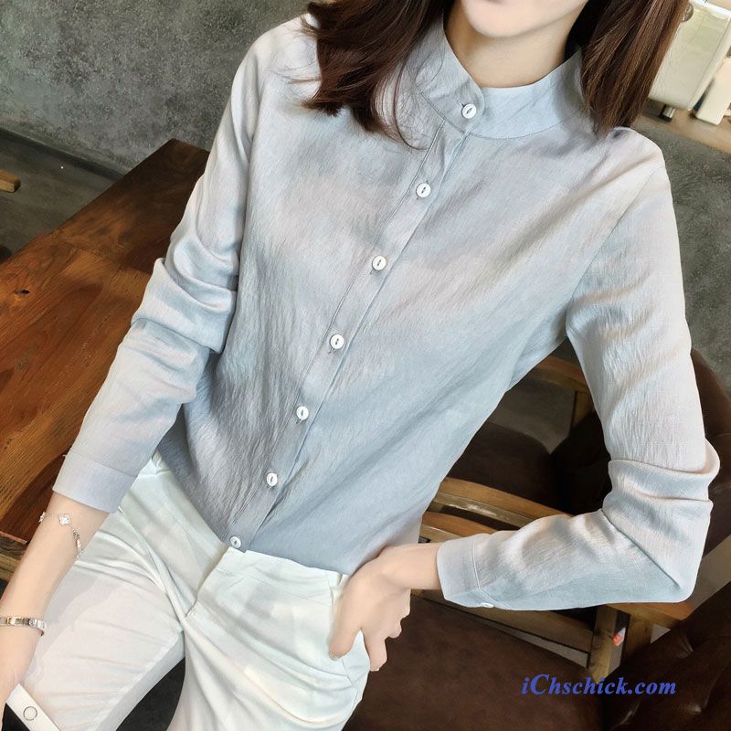 Bekleidung Blusen Neu Damen Chiffon Mode Allgleiches Weiß Grau Online