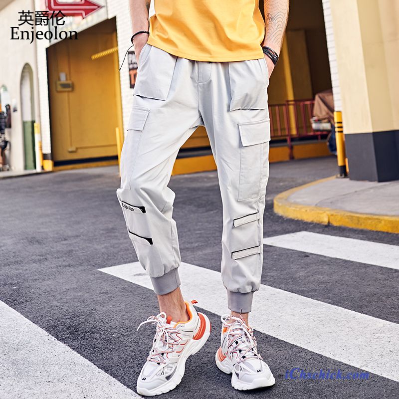 Bekleidung Cargohose Freizeit Trend Sweatpants Dekoration Sommer Grau Hell Kaufen