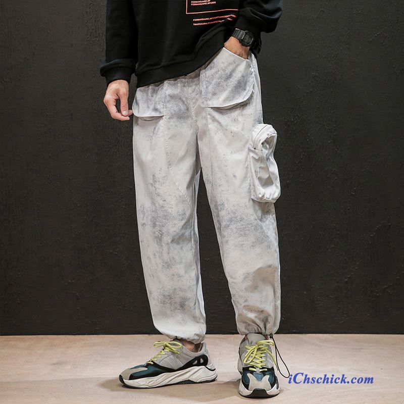 Bekleidung Cargohose Groß Herren Geschlossener Mund Große Größe Freizeit Camouflage Weiß Günstige