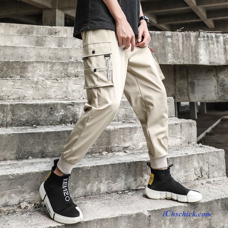 Bekleidung Cargohose Gut Aussehend Hosen Herren Trendmarke Schmales Bein Beige Billig