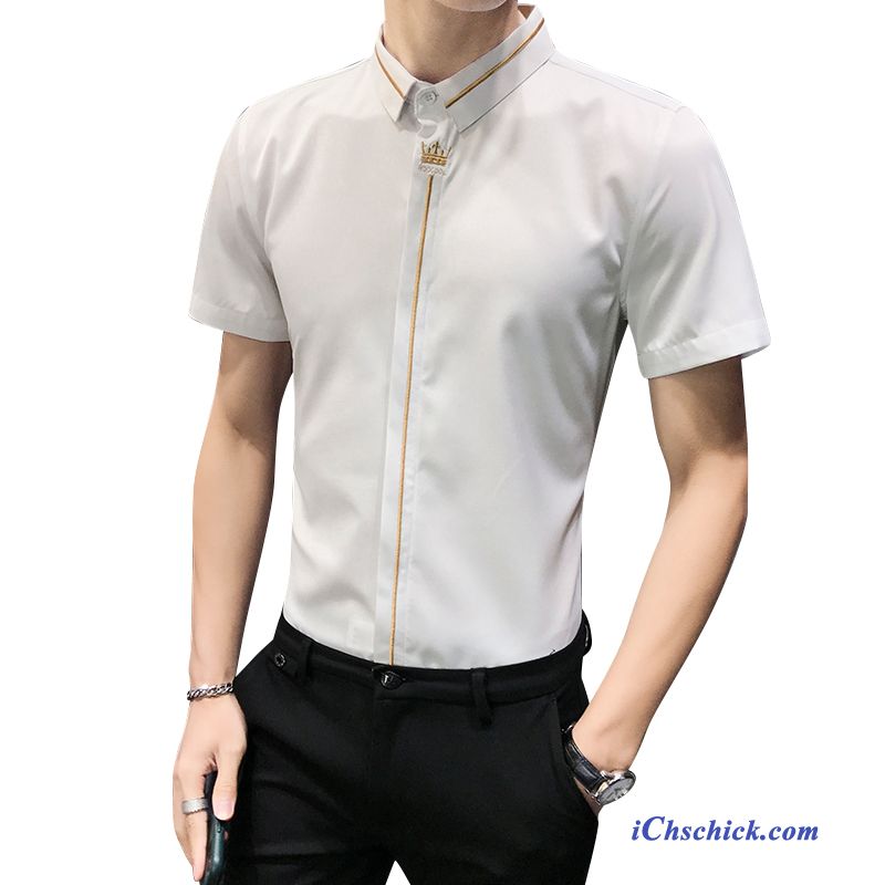 Bekleidung Hemden Hülse Stickerei Sommer Kleider Trend Weiß Kaufen